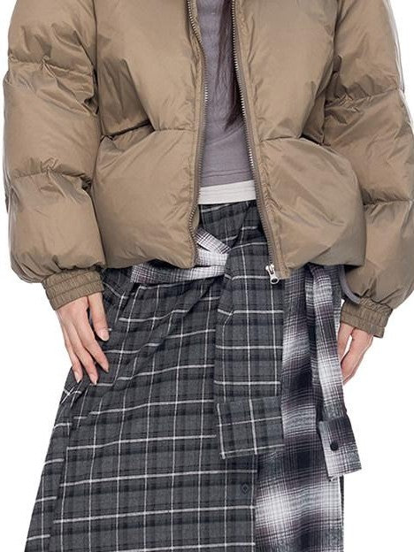 EZEK Ear Hood Straight Cropped Women's 90 Percent White Duck Down Jackets