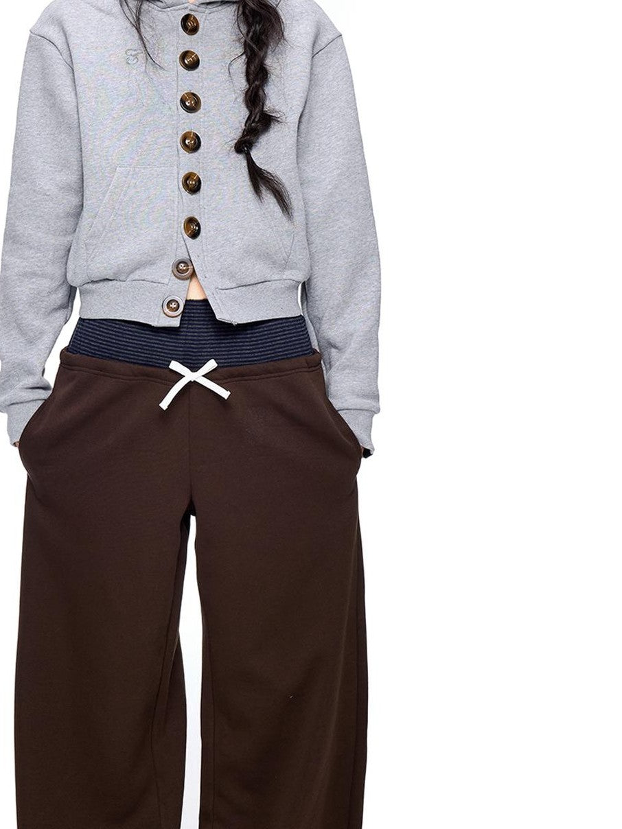 EZEK Embroidered Multi Button Cropped Hooded Women's Cotton Zip-up Hoodies