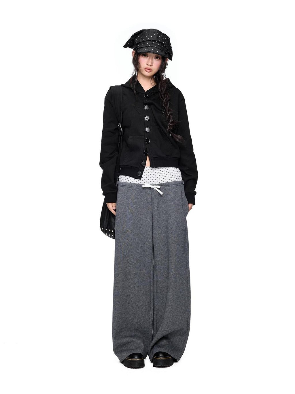 EZEK Embroidered Multi Button Cropped Hooded Women's Cotton Zip-up Hoodies