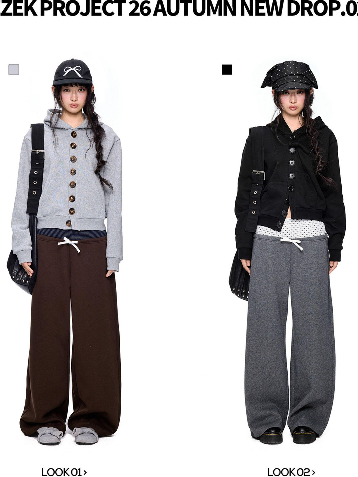 EZEK Embroidered Multi Button Cropped Hooded Women's Cotton Zip-up Hoodies