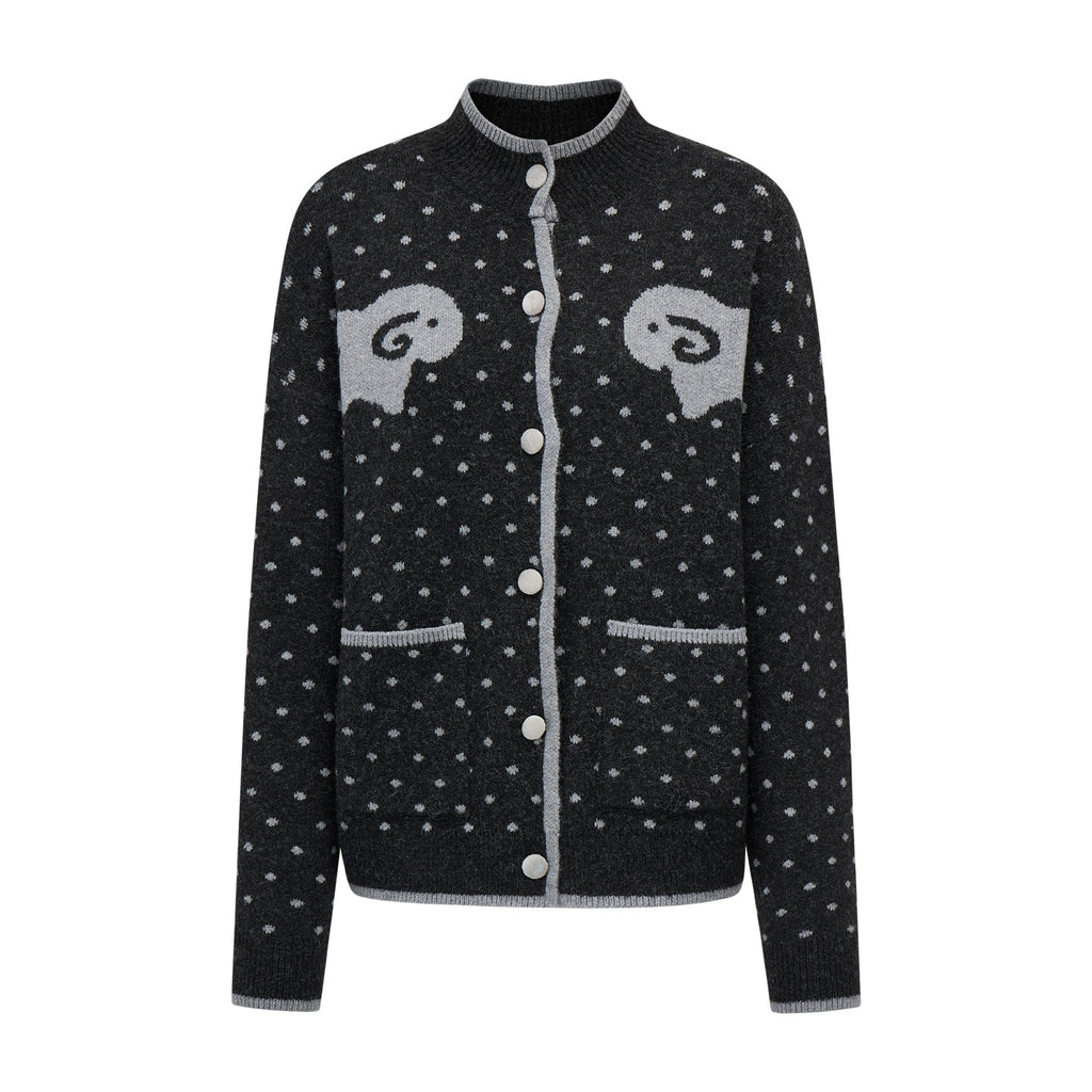 EZEK_Fair_Isle_Polka_Dot_Jacquard_Contrast_Color_Knit_Women's_Cardigans_1080723340894_MISSTT