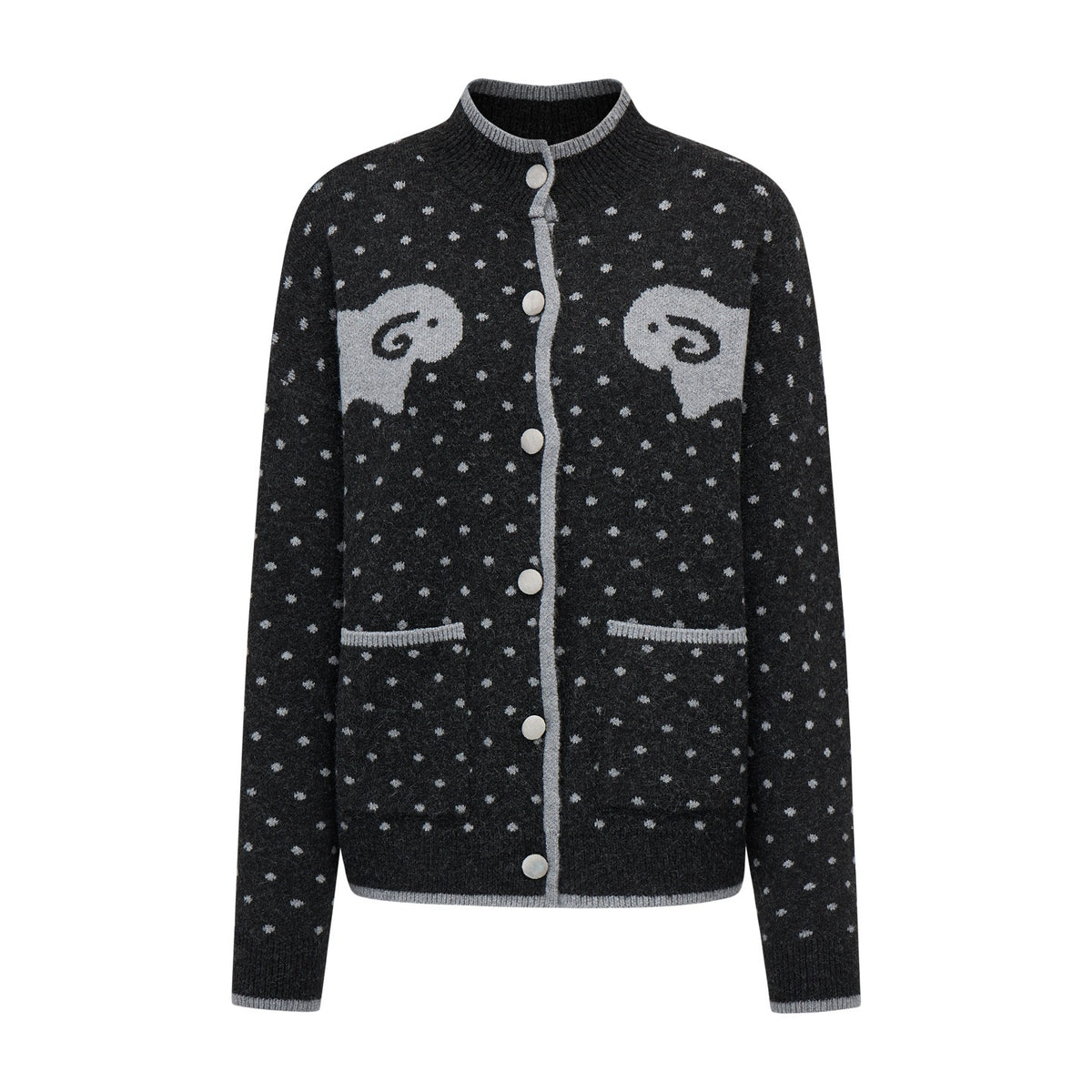 EZEK_Fair_Isle_Polka_Dot_Jacquard_Contrast_Color_Knit_Women's_Cardigans_1080723340894_MISSTT