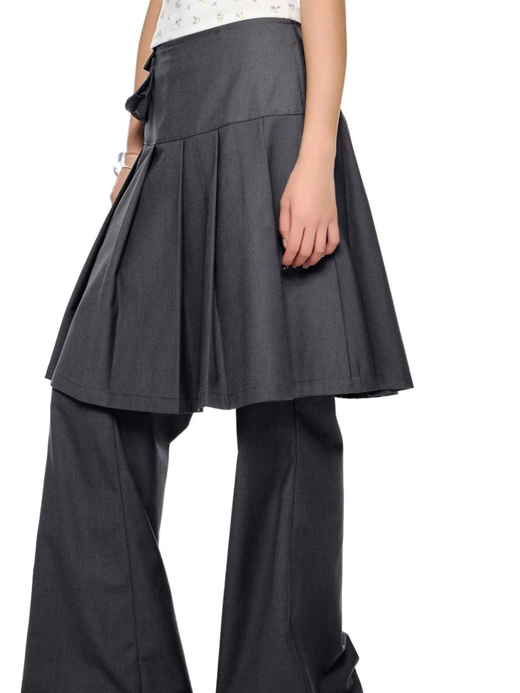 EZEK Faux Two Piece Pleated Micro Flare Pocket Vintage Women's Skorts
