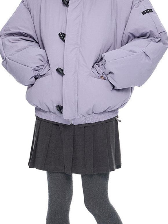 EZEK Fixed Fur Trim Hood Utility Toggle Closure Loose Women's Polyester Down Jackets