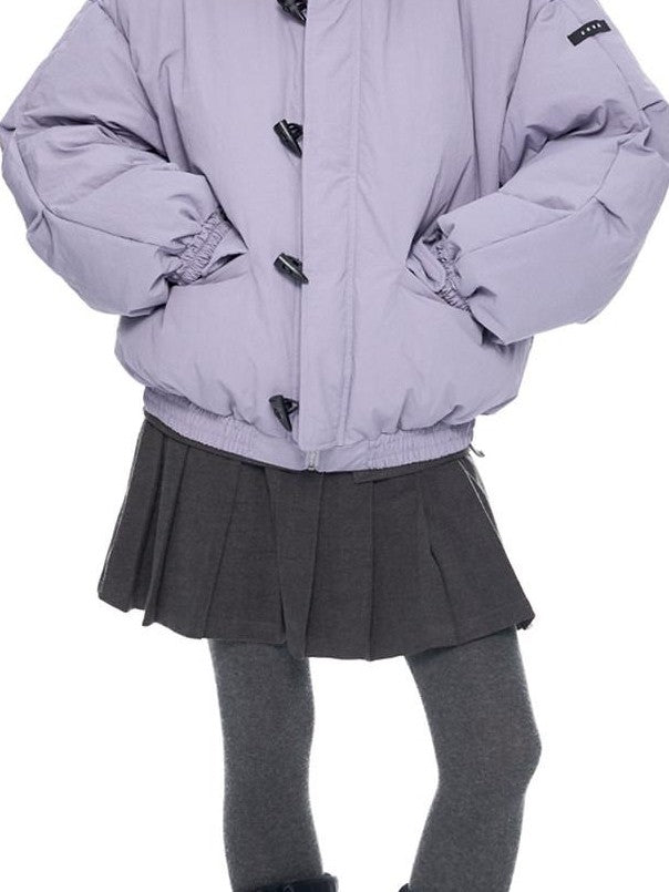 EZEK Fixed Fur Trim Hood Utility Toggle Closure Loose Women's Polyester Down Jackets