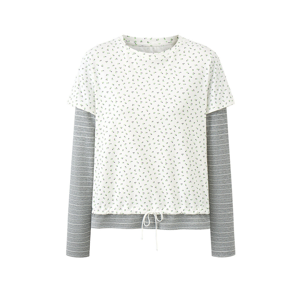 EZEK_Floral_Patchwork_Stripe_Fake_Two_Piece_Women's_Cotton_Blend_Long_Sleeve_T-shirts_1062240093051_MISSTT