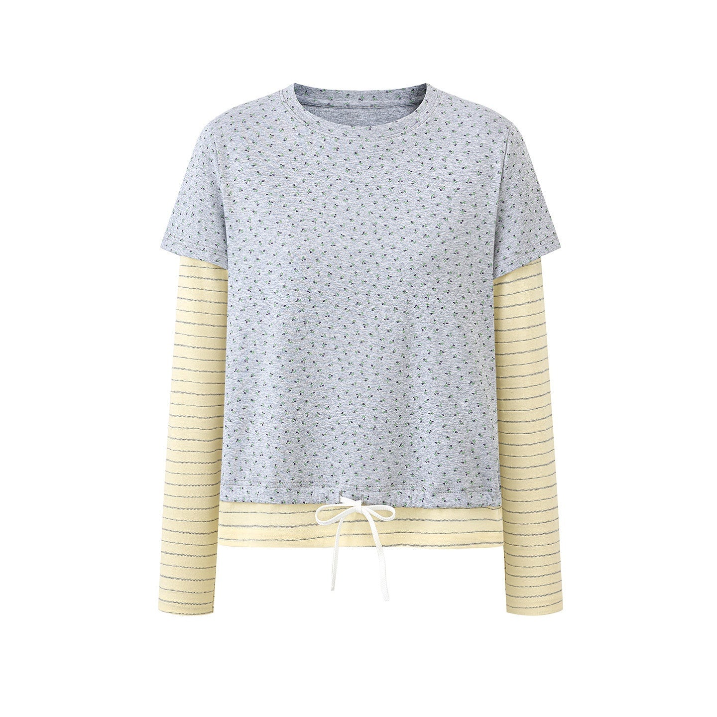 EZEK_Floral_Patchwork_Stripe_Fake_Two_Piece_Women's_Cotton_Blend_Long_Sleeve_T-shirts_1062240093051_MISSTT