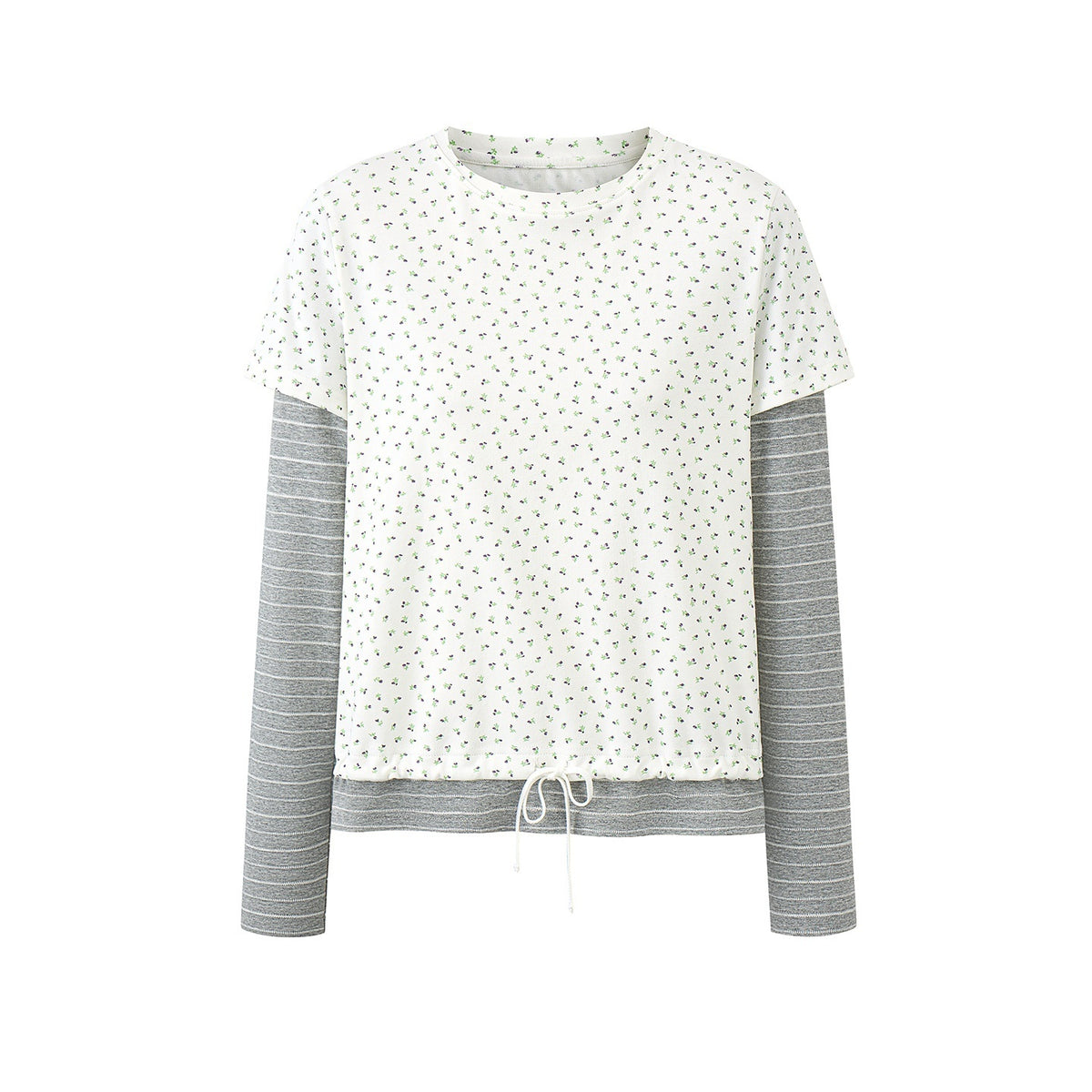 EZEK_Floral_Print_Striped_Faux_Two_Piece_Women's_Cotton_Long_Sleeve_T-shirts_1076589739507_MISSTT