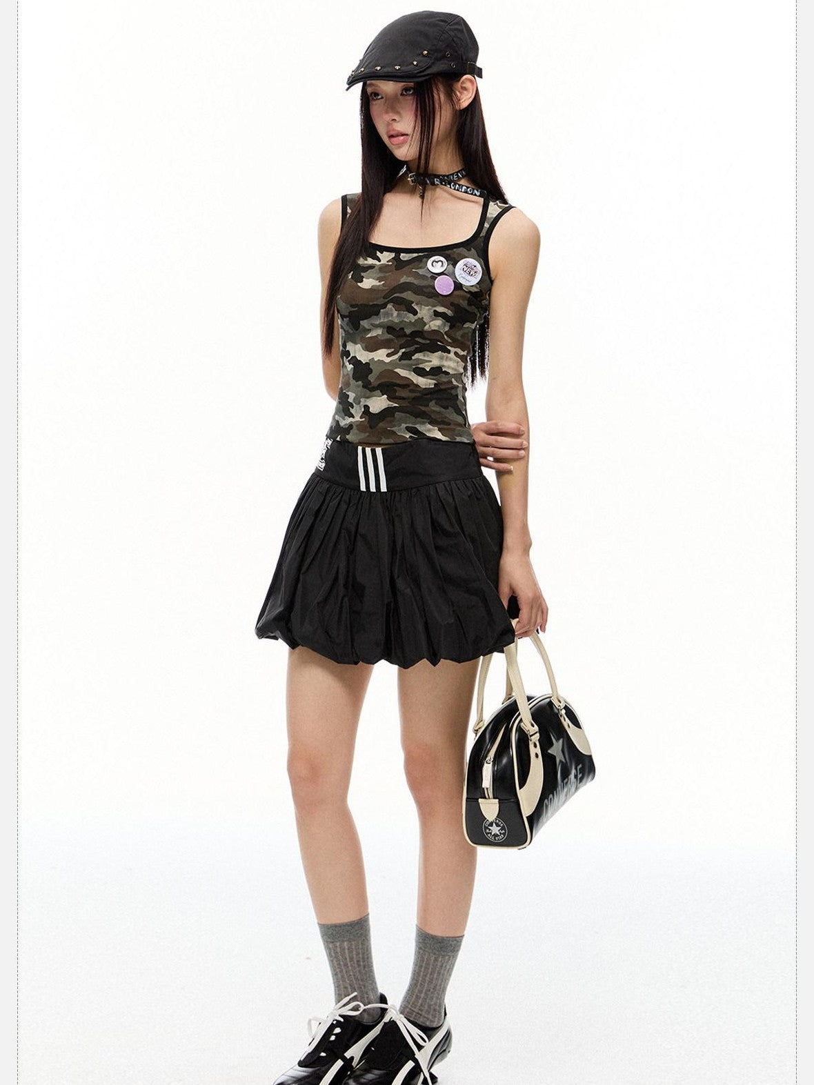 EZEK Flowerbud Cake Puff Pocket A Line Women's Polyamide Tiered Skirts