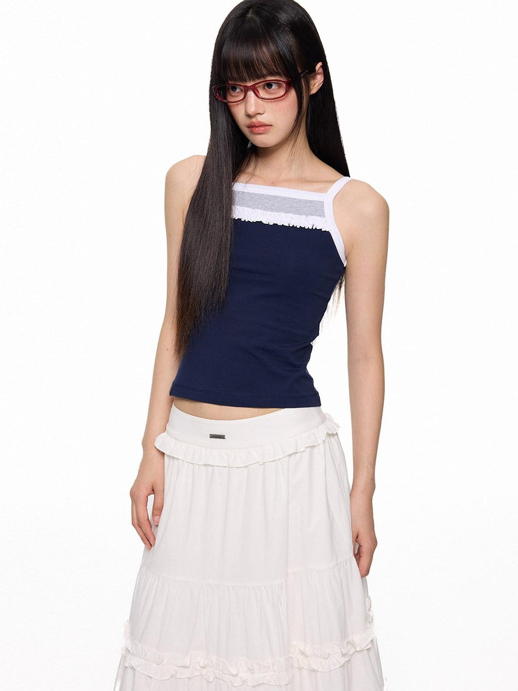 EZEK French Romantic Strappy Slim Fit Printed Women's Cotton Spandex Camisoles