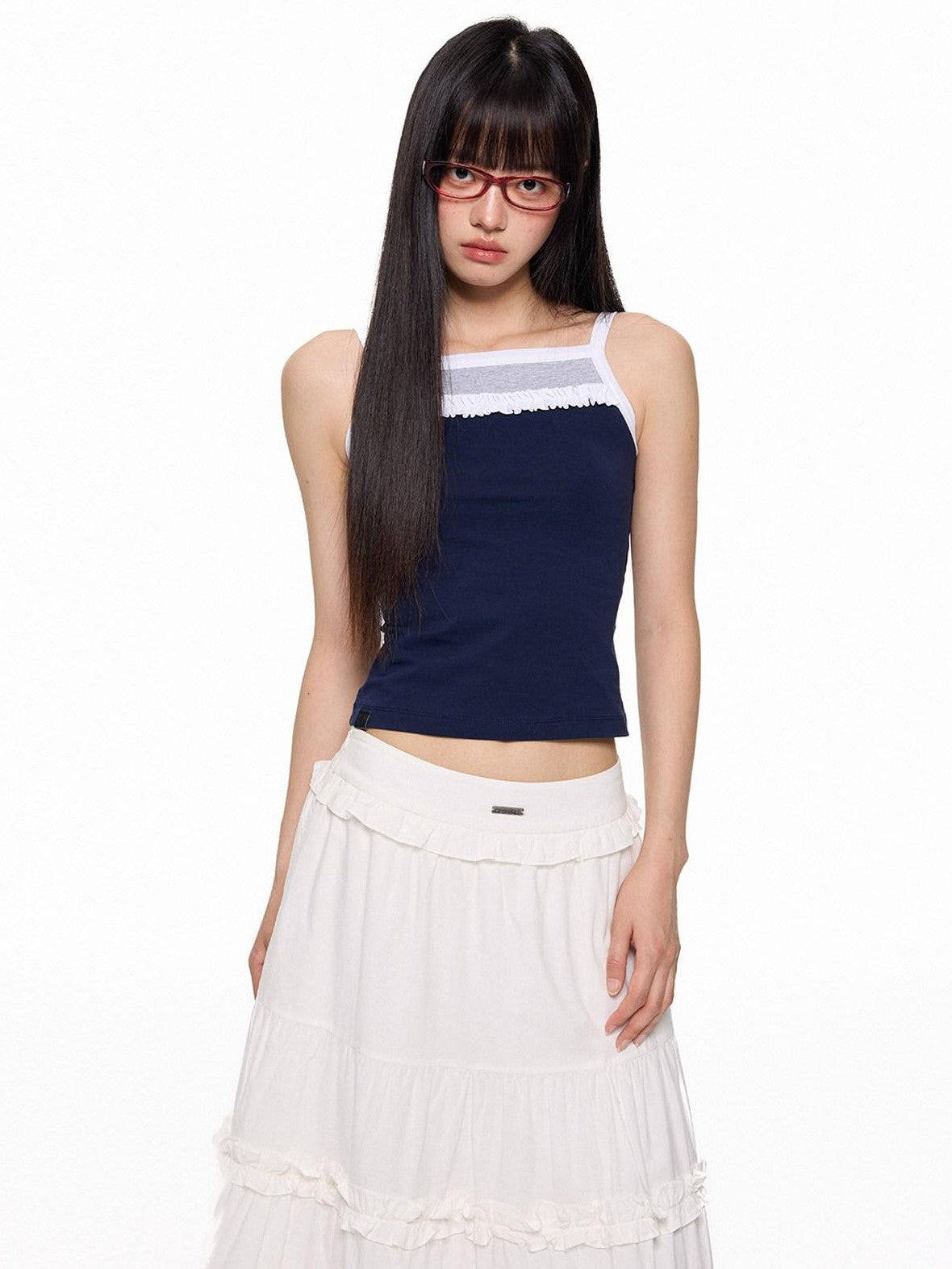 EZEK French Romantic Strappy Slim Fit Printed Women's Cotton Spandex Camisoles