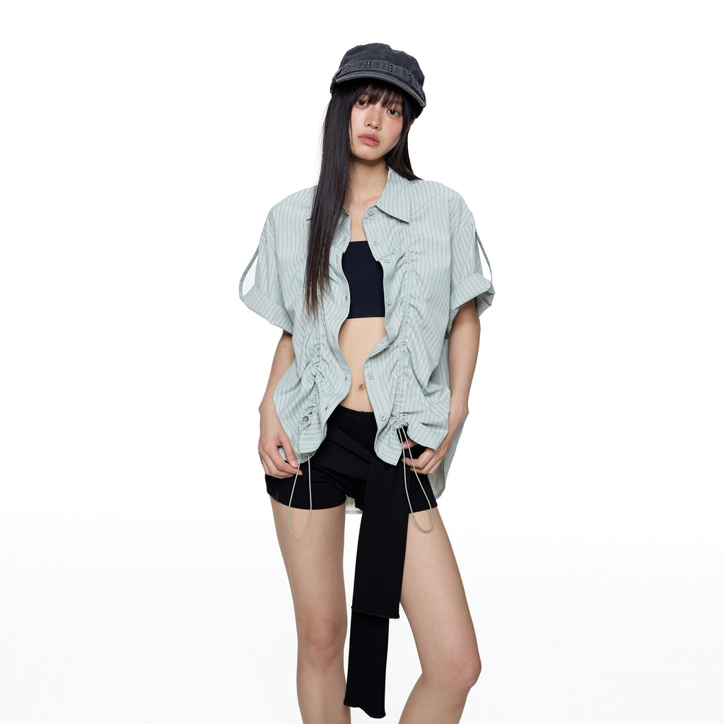 EZEK_French_Striped_Lapel_Button_Short_Sleeve_Women's_Lightweight_Breathable_Blouses_922952881572_MISSTT