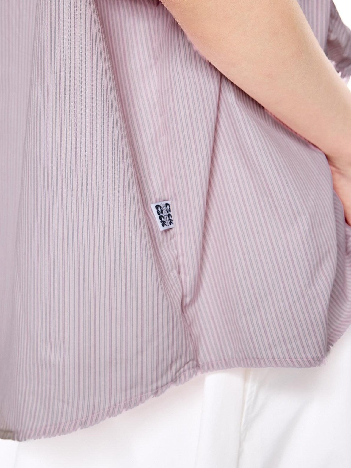 EZEK French Striped Lapel Button Short Sleeve Women's Lightweight Breathable Blouses