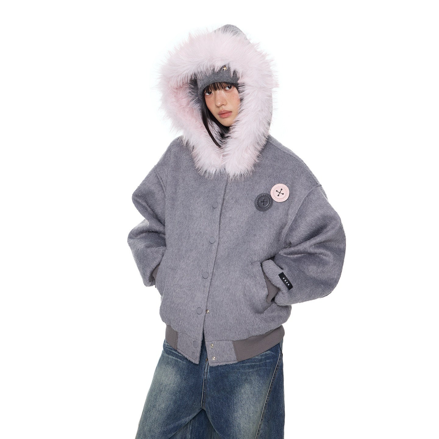 EZEK_Fur_Collar_Hooded_Colorblock_Oversized_Women's_Wool_Blend_Puffer_Jackets_978938257482_MISSTT