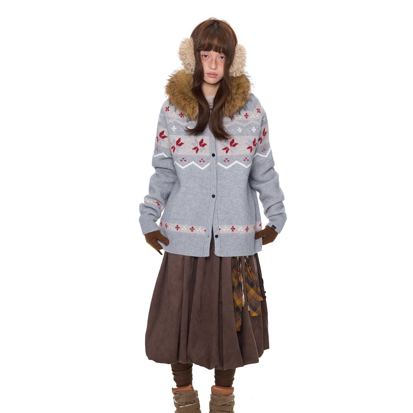 EZEK_Fur_Collar_Hooded_Vintage_Loose_Women's_Acrylic_Blend_Button-up_Cardigans_981753405950_MISSTT