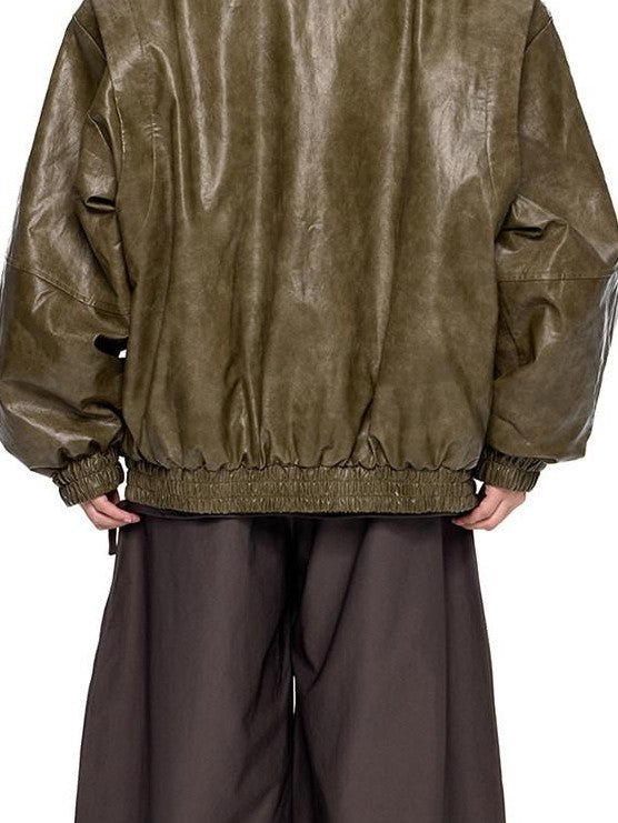 EZEK Fur Collar Leather Panel Pocket Hooded Oversized Women's Cotton Puffer Jackets