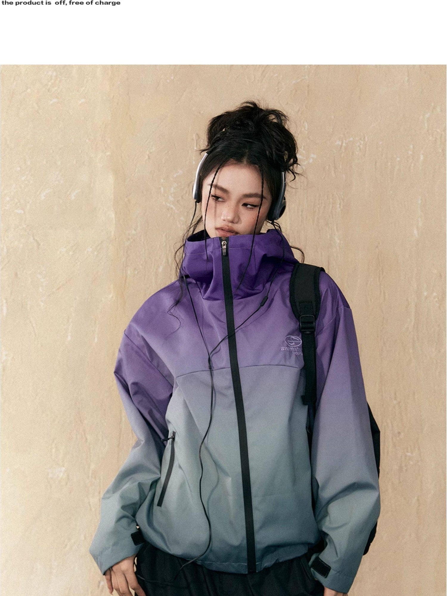 EZEK Gradient Loose Fit Zip Pockets Women's Other Material Windbreakers