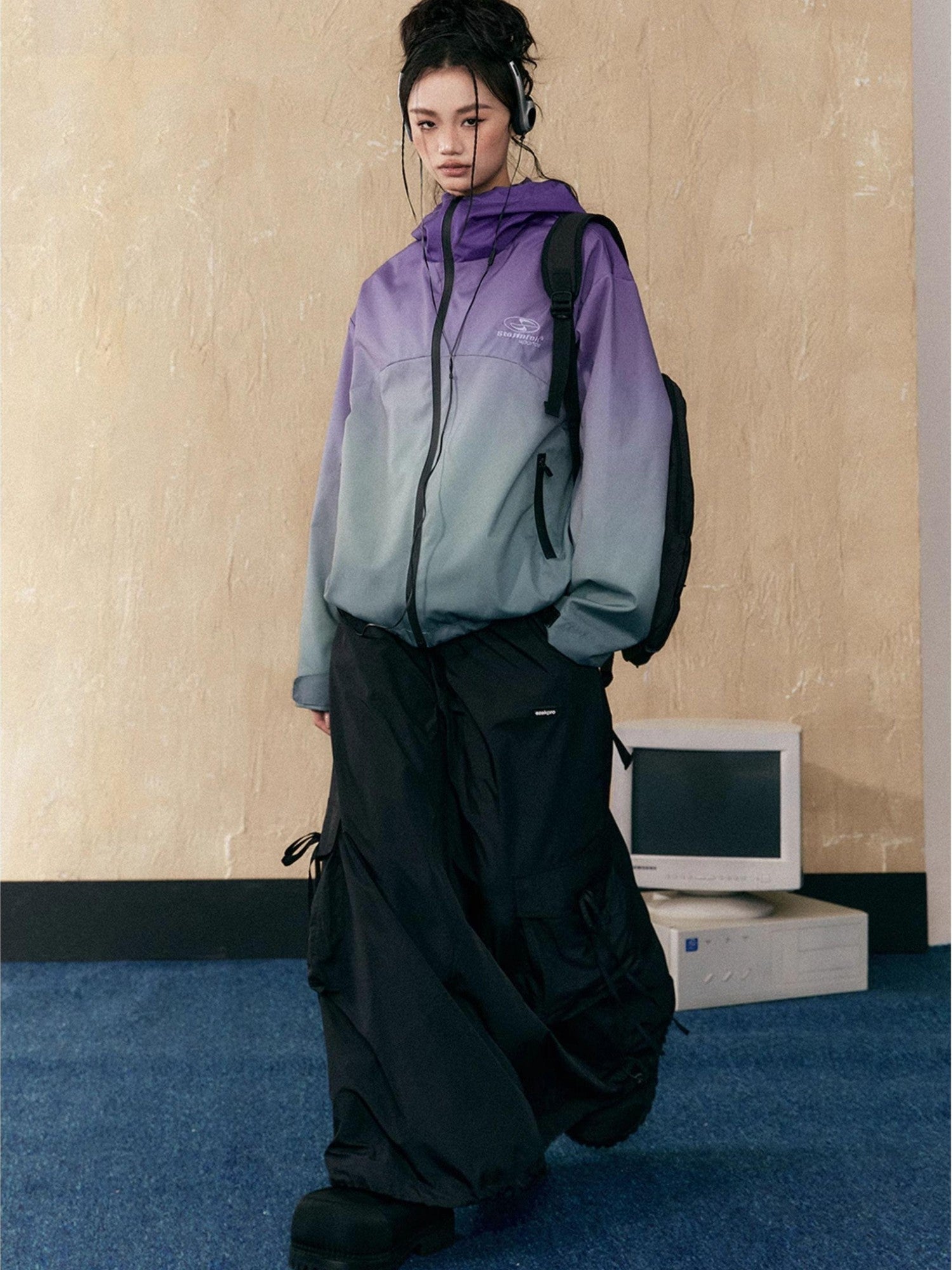 EZEK Gradient Loose Fit Zip Pockets Women's Other Material Windbreakers