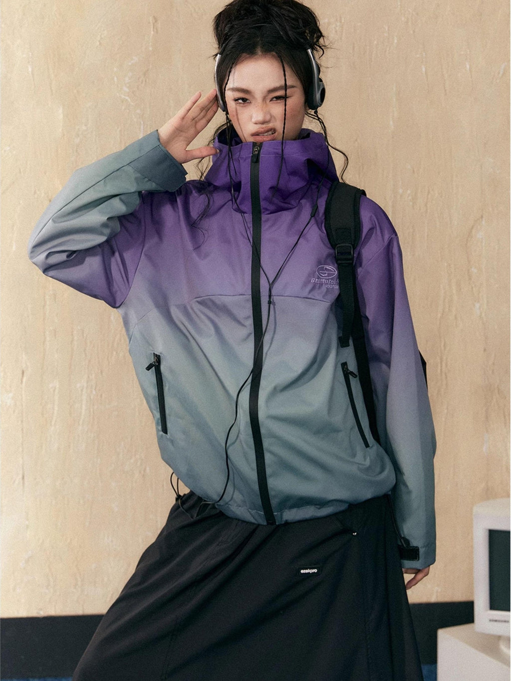 EZEK Gradient Loose Fit Zip Pockets Women's Other Material Windbreakers