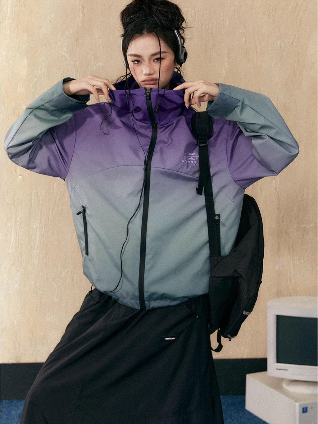 EZEK Gradient Loose Fit Zip Pockets Women's Other Material Windbreakers
