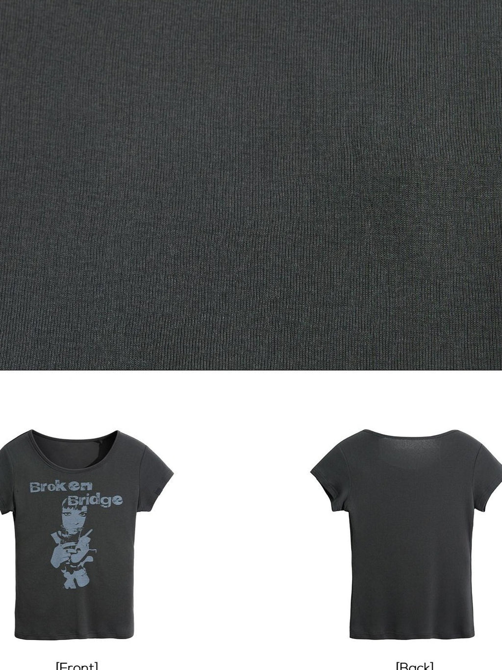 EZEK Gray Letter Print Round Neck Slim Fit Women's Modal Short Sleeve T-shirts