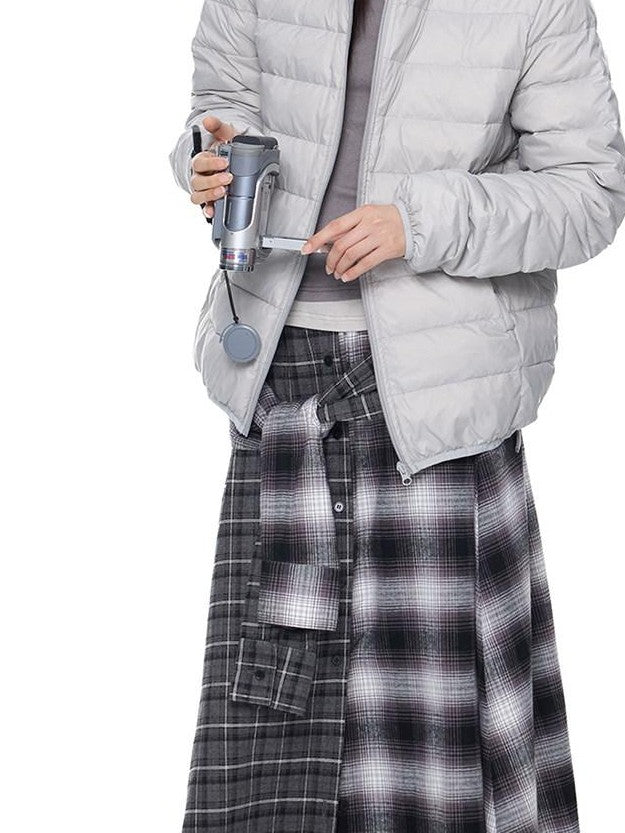 EZEK Gray Plaid Colorblock Patchwork Mid Waist Women's Cotton A-line Skirts