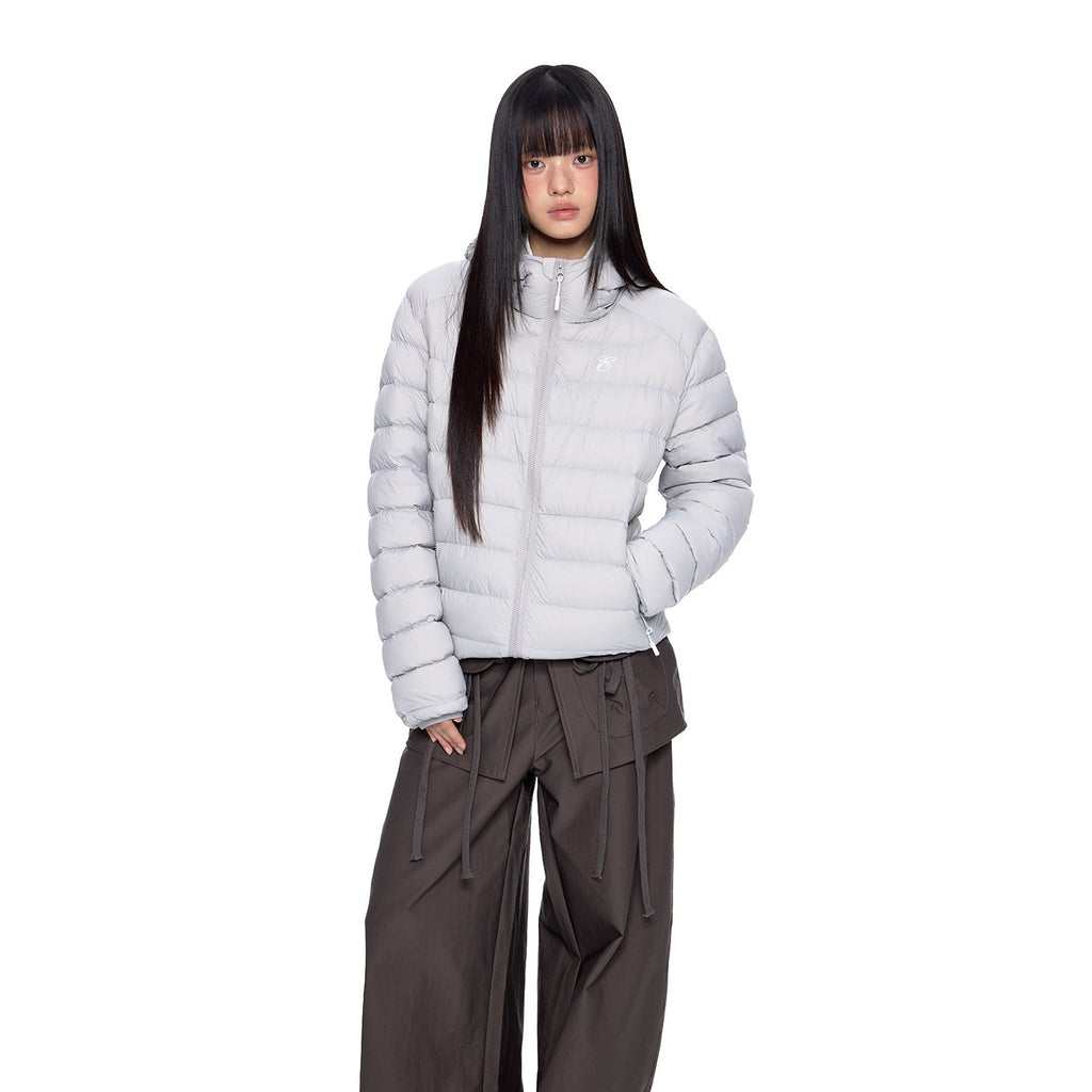 EZEK_Gray_Rib_Print_Hooded_Loose_Pockets_Women's_Nylon_White_Duck_Down_Jackets_981094434268_MISSTT