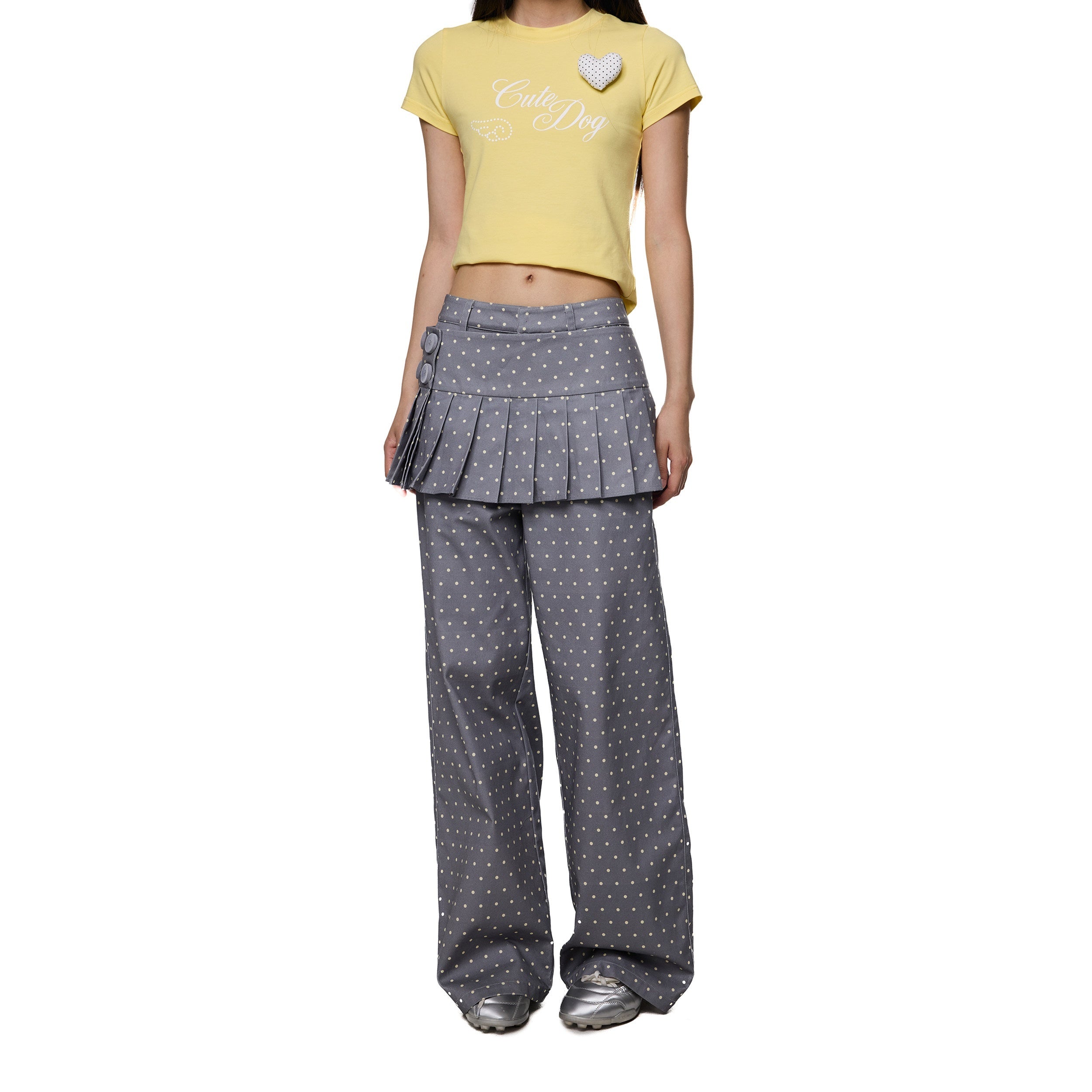 EZEK_Gray_Yellow_Polka_Dot_Detachable_Pleated_Women's_Rayon_Skorts_941644628608_MISSTT