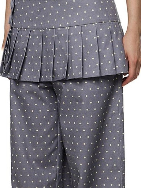 EZEK Gray Yellow Polka Dot Detachable Pleated Women's Rayon Skorts