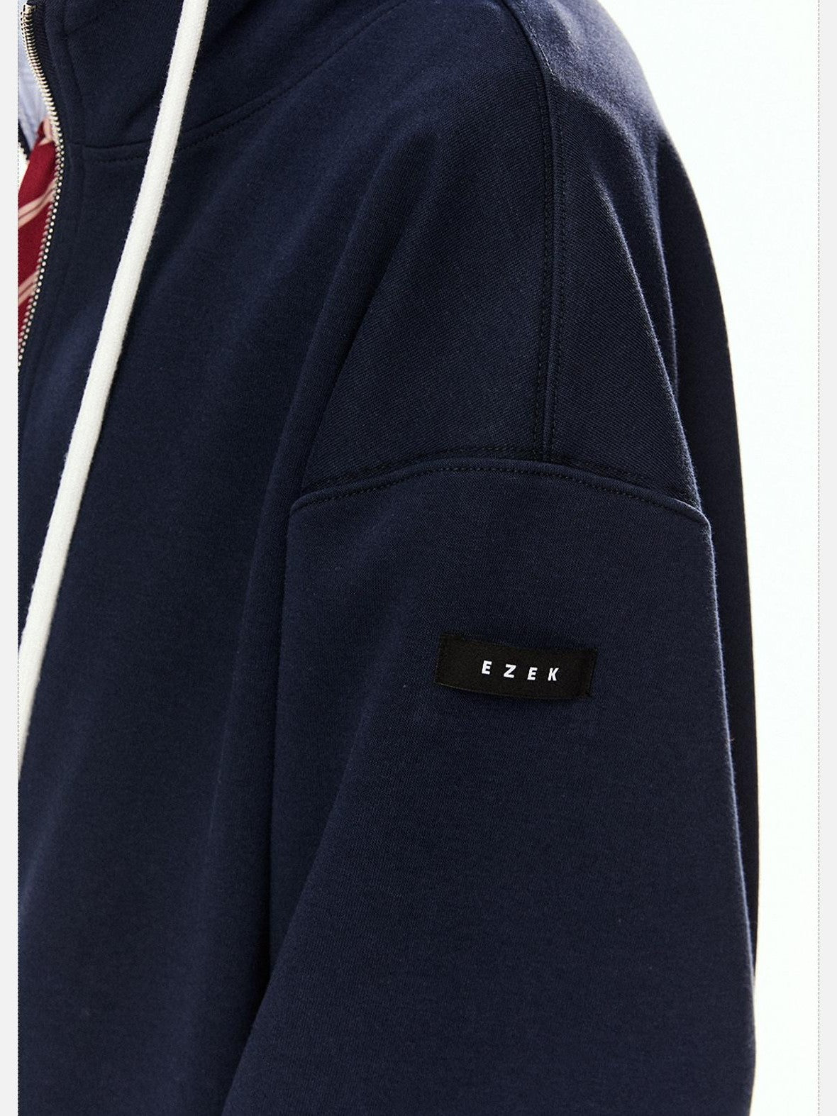 EZEK Grey Colorblock Hooded Zip Loose Fit Women's Cotton Blend Tracksuit Sets