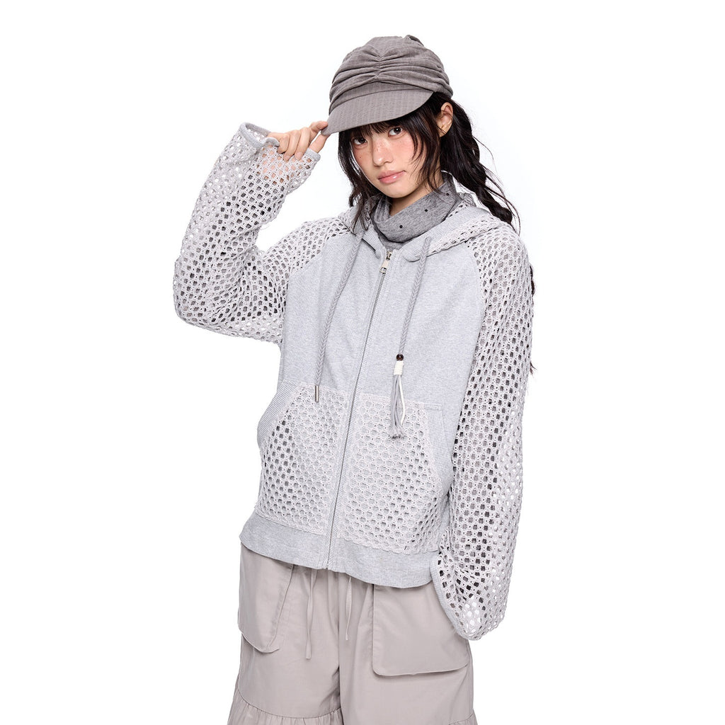 EZEK_Grey_Cutout_Paneling_Letter_Print_Loose_Fit_Long_Sleeve_Women's_Zip-up_Hoodies_1057159650043_MISSTT