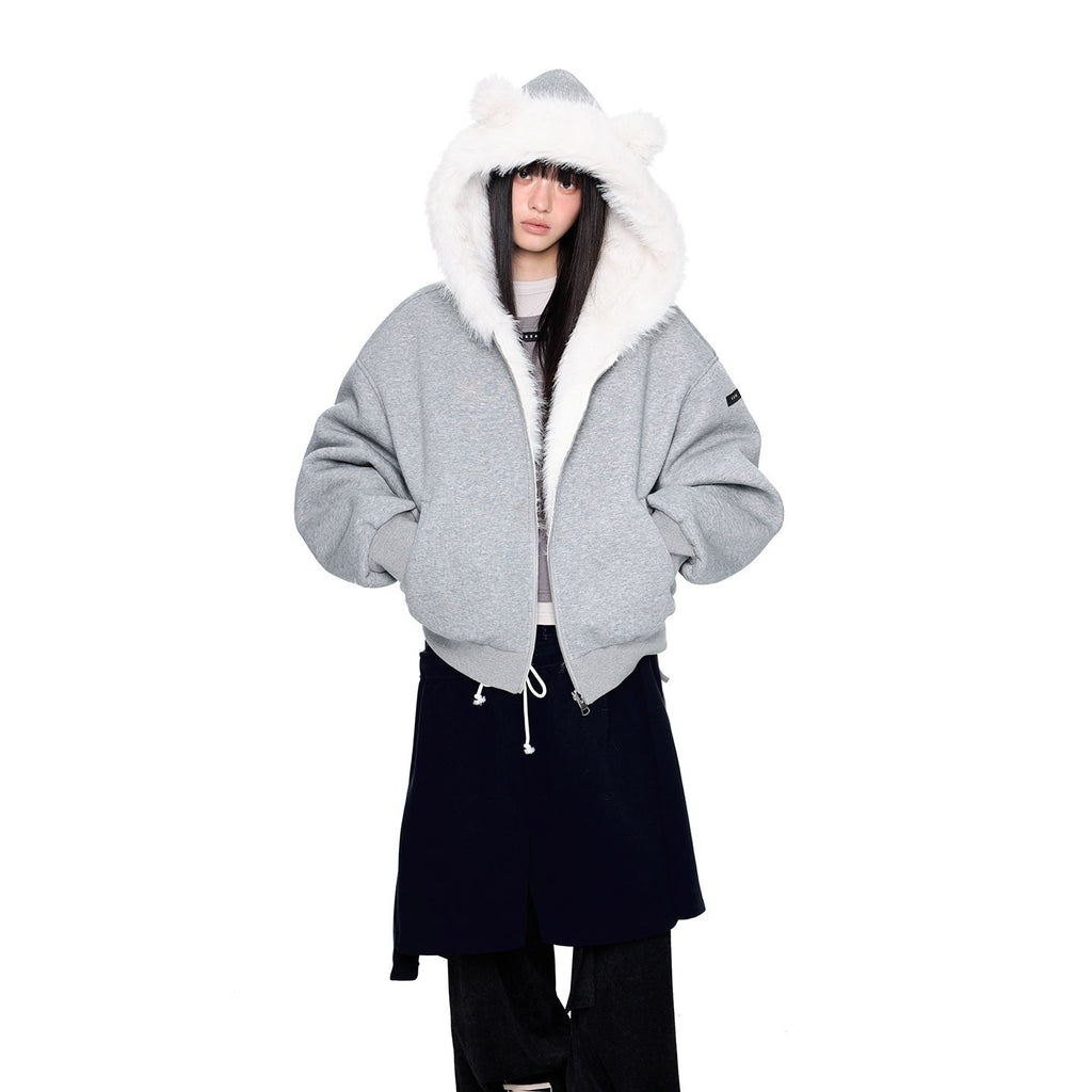 EZEK_Grey_Fluffy_Ear_Reversible_Hooded_Zipper_Women's_Cotton_Puffer_Jackets_998249083244_MISSTT