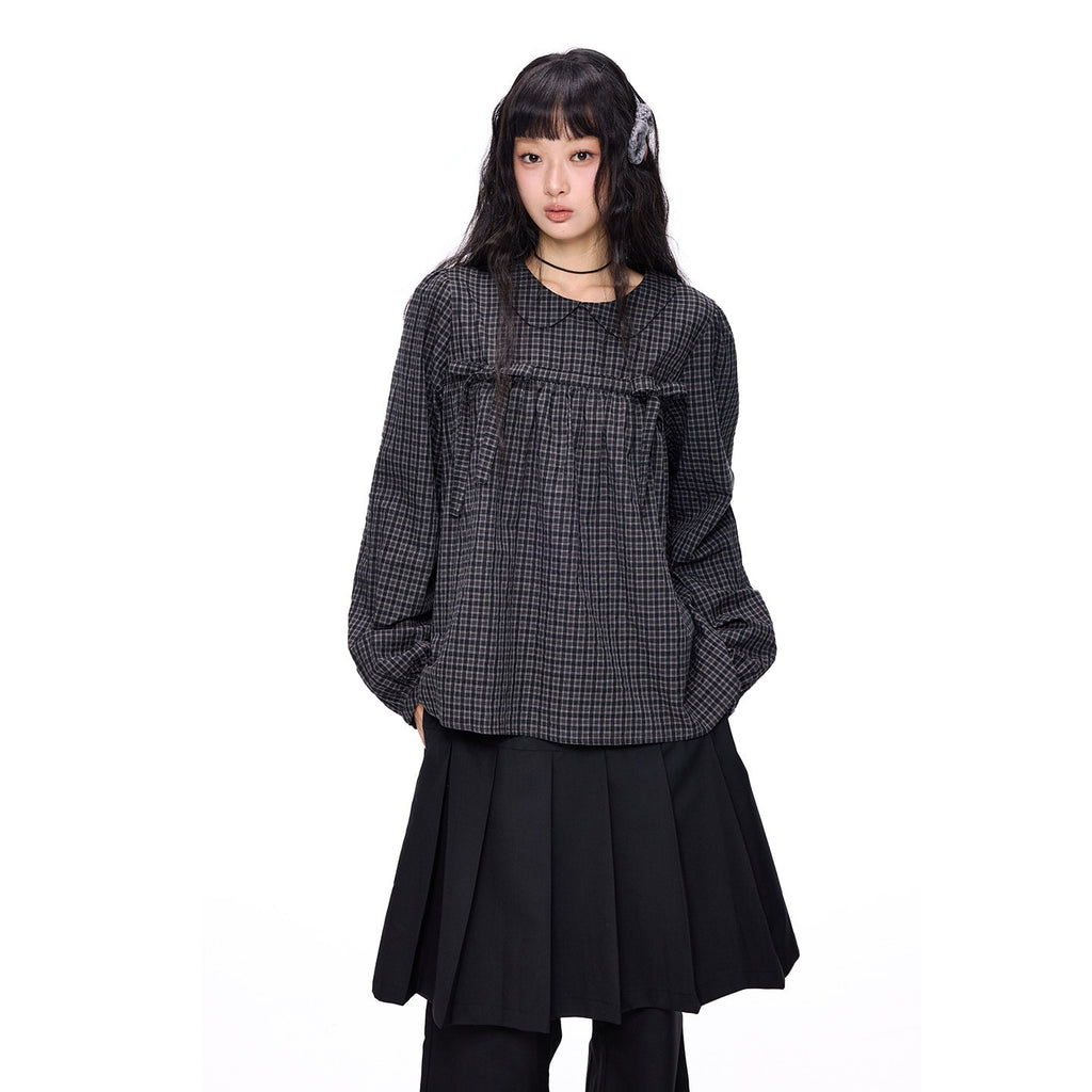 EZEK_Grid_Doll_Collar_Print_Women's_Cotton_Short_Sleeve_T-shirts_1018879686954_MISSTT