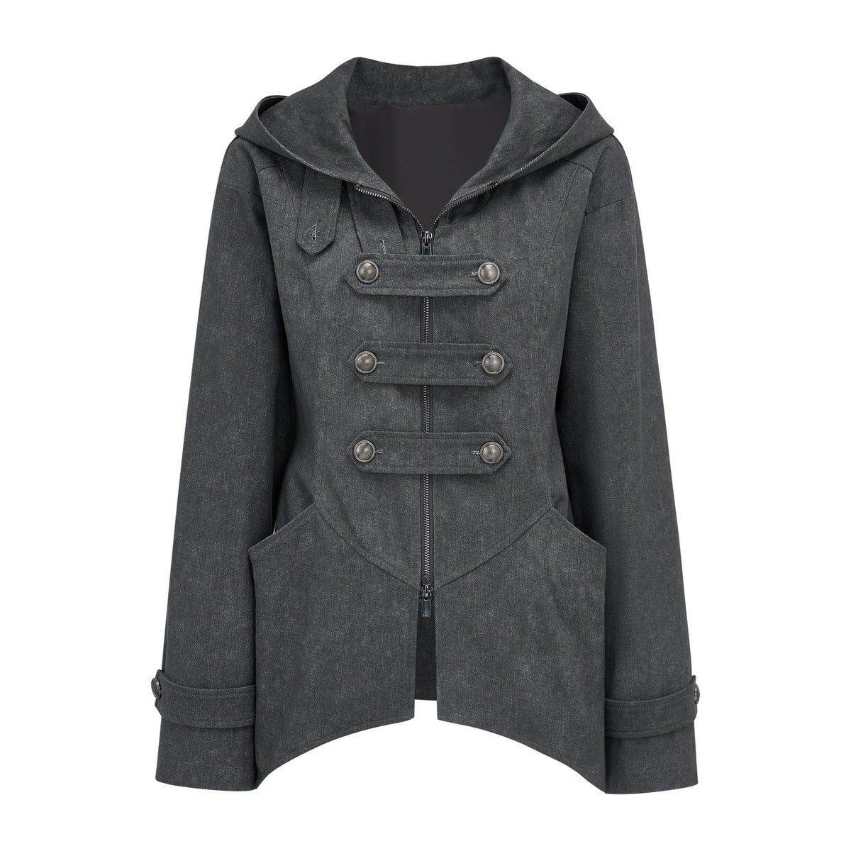 EZEK_Hooded_Irregular_Hem_Single_Breasted_Women's_Wool_Blend_Mid_Length_Casual_Jackets_1078703818633_MISSTT