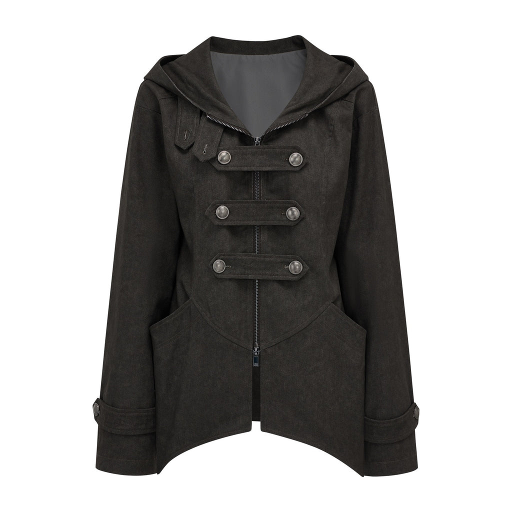EZEK_Hooded_Irregular_Hem_Single_Breasted_Women's_Wool_Blend_Mid_Length_Casual_Jackets_1078703818633_MISSTT