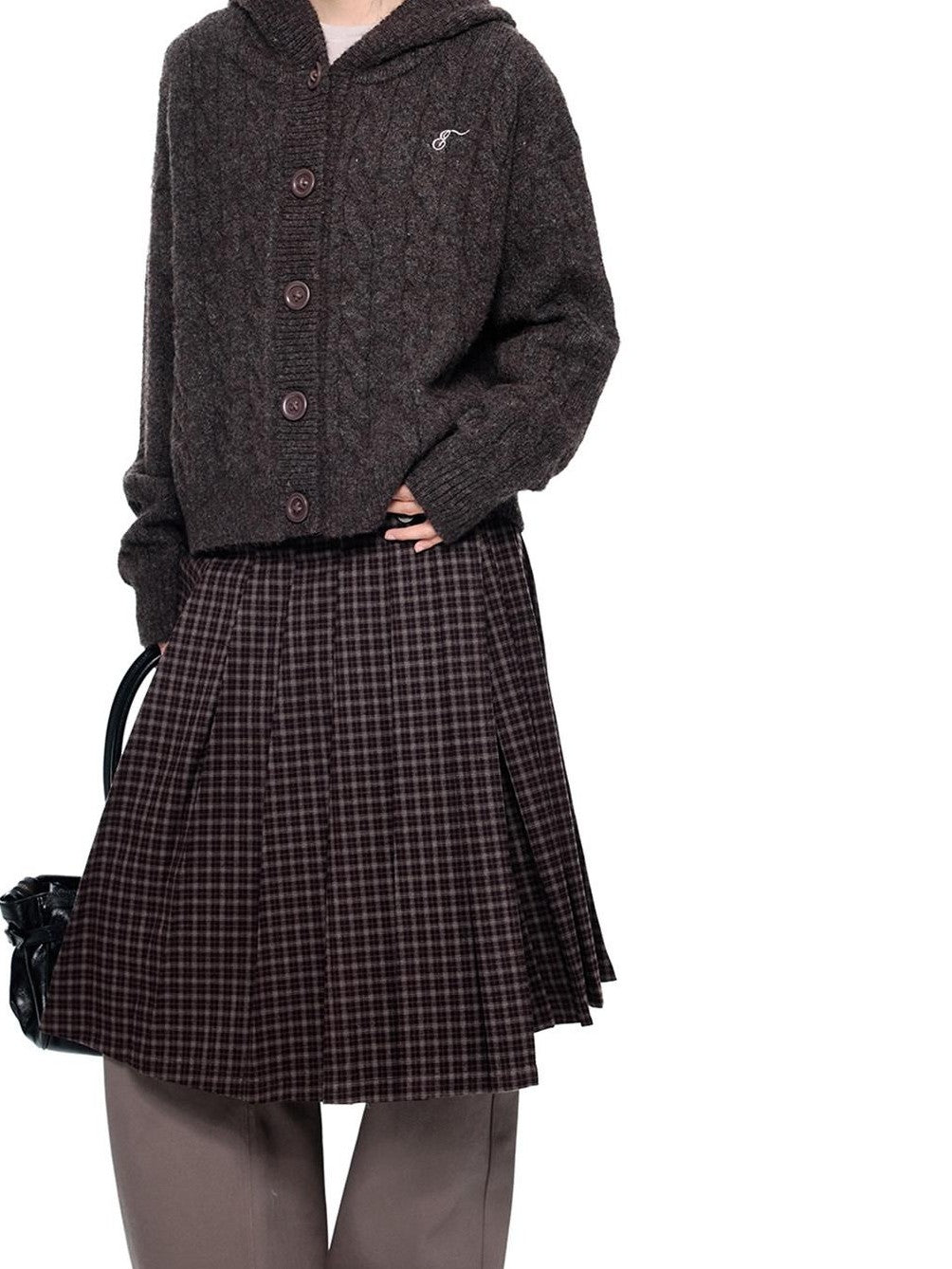 EZEK Hooded Twist Flower Embroidered Women's Polyester Blend Button-up Cardigans