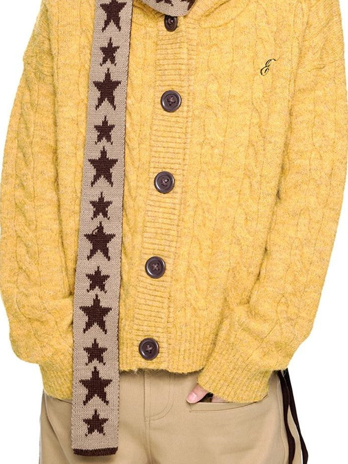 EZEK Hooded Twist Flower Embroidered Women's Polyester Blend Button-up Cardigans