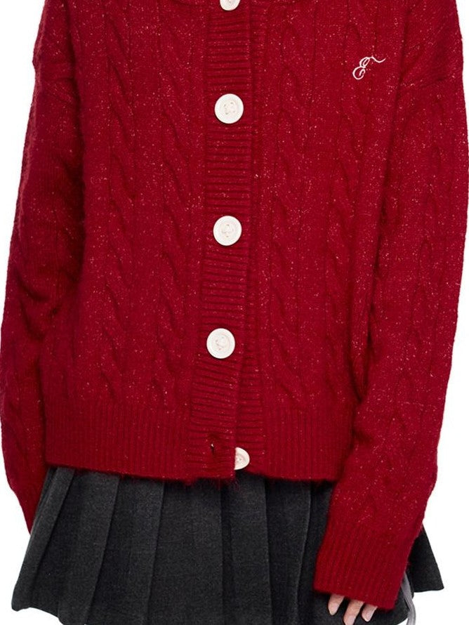 EZEK Hooded Twist Flower Embroidered Women's Polyester Blend Button-up Cardigans
