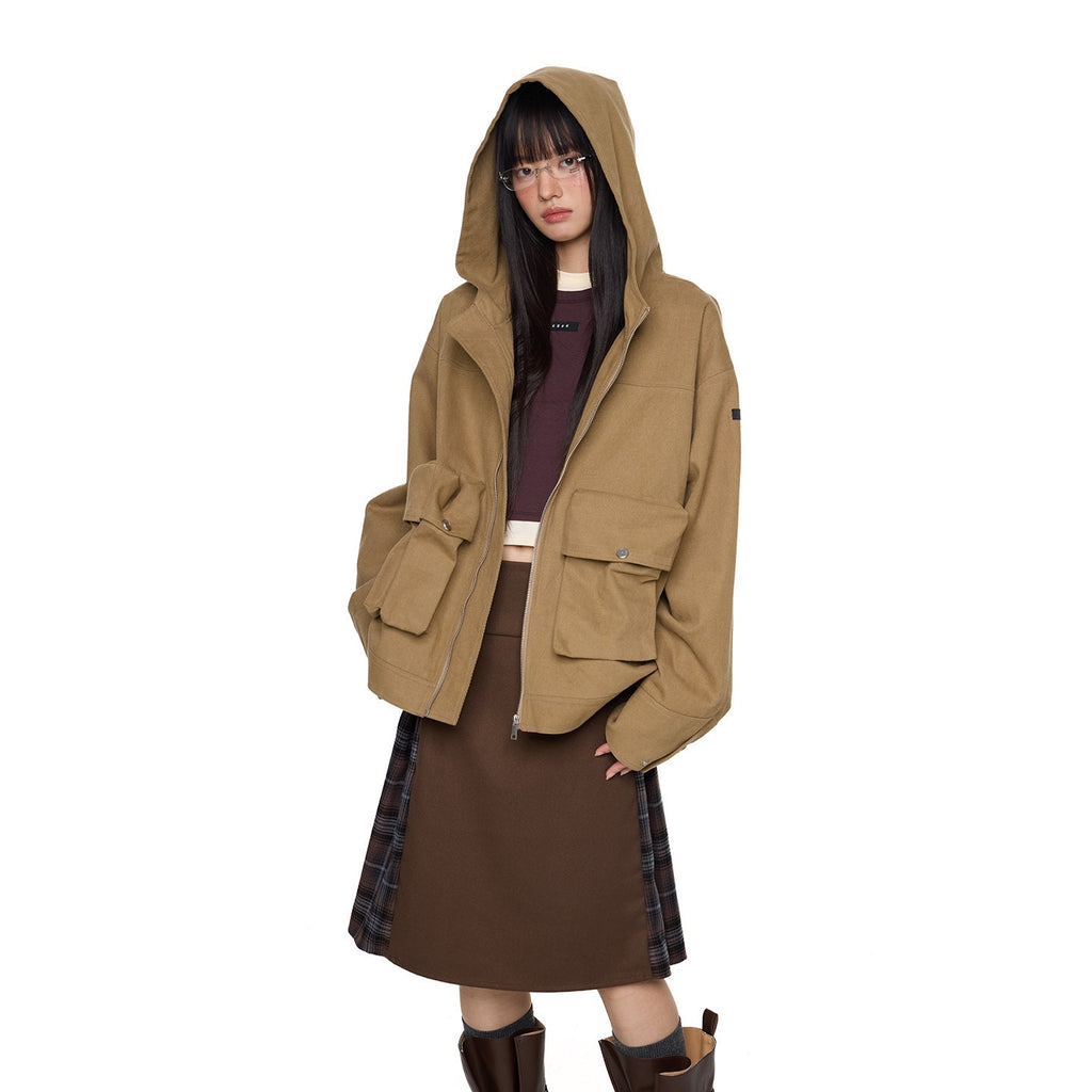 EZEK_Khaki_Hooded_Zipper_Flap_Pocket_Loose_Ribbed_Hem_Women's_Cotton_Casual_Jackets_968725516765_MISSTT