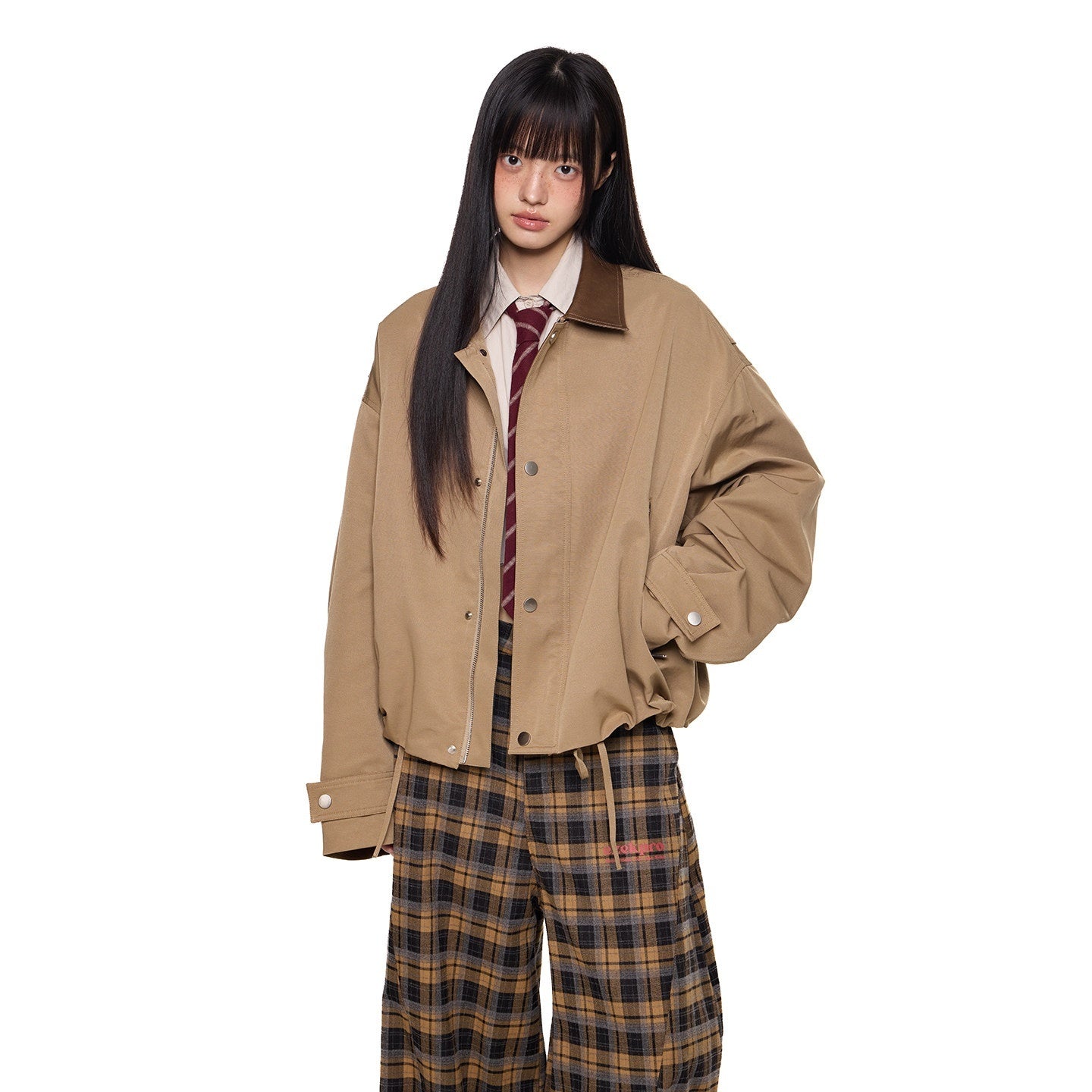 EZEK_Khaki_Patch_Leather_Lapel_Embroidered_Retro_Women's_Casual_Jackets_960854424167_MISSTT