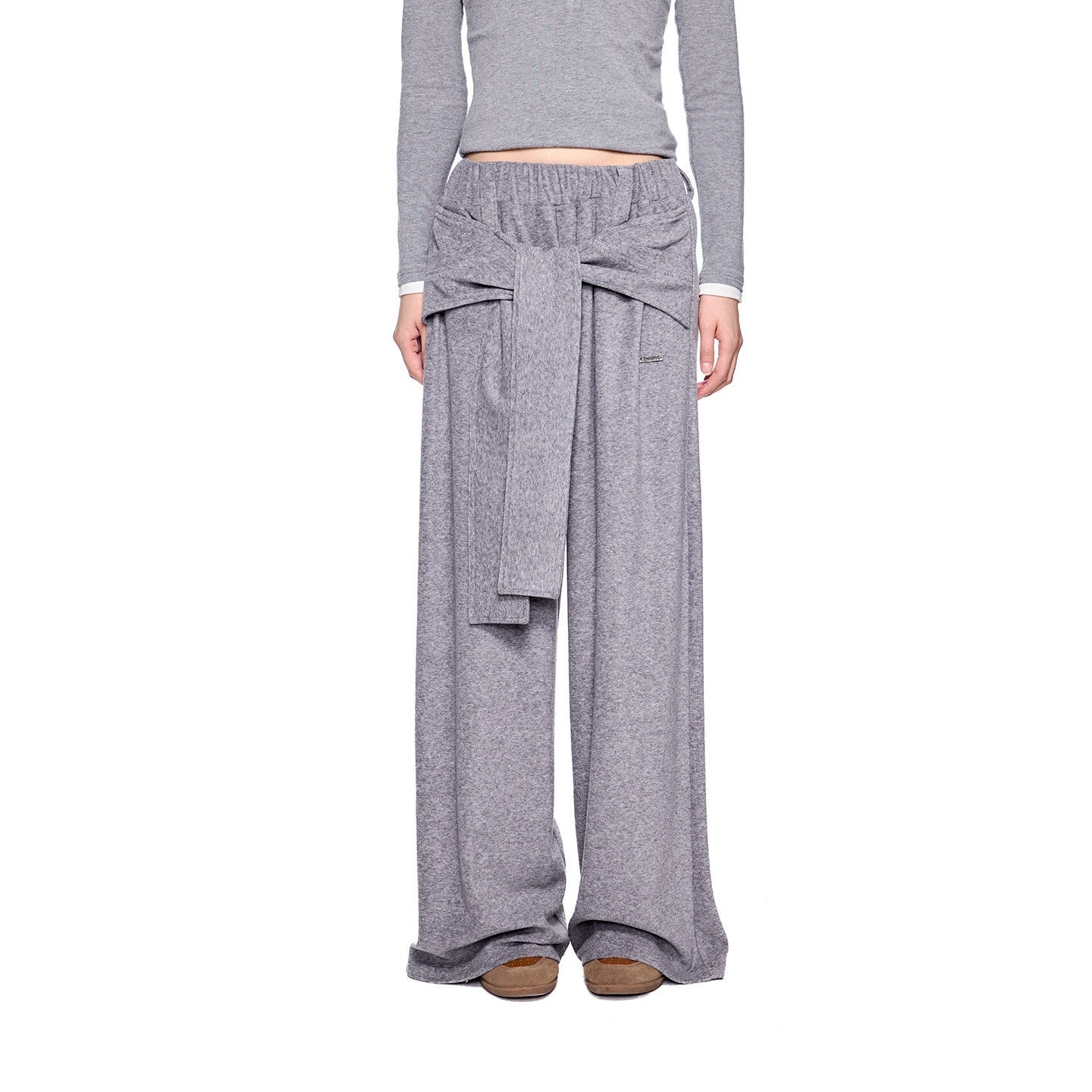 EZEK_Layered_Tie_Drapey_Pocket_Elastic_Waist_Women's_Cotton_Blend_Wide-leg_Pants_1004613416657_MISSTT
