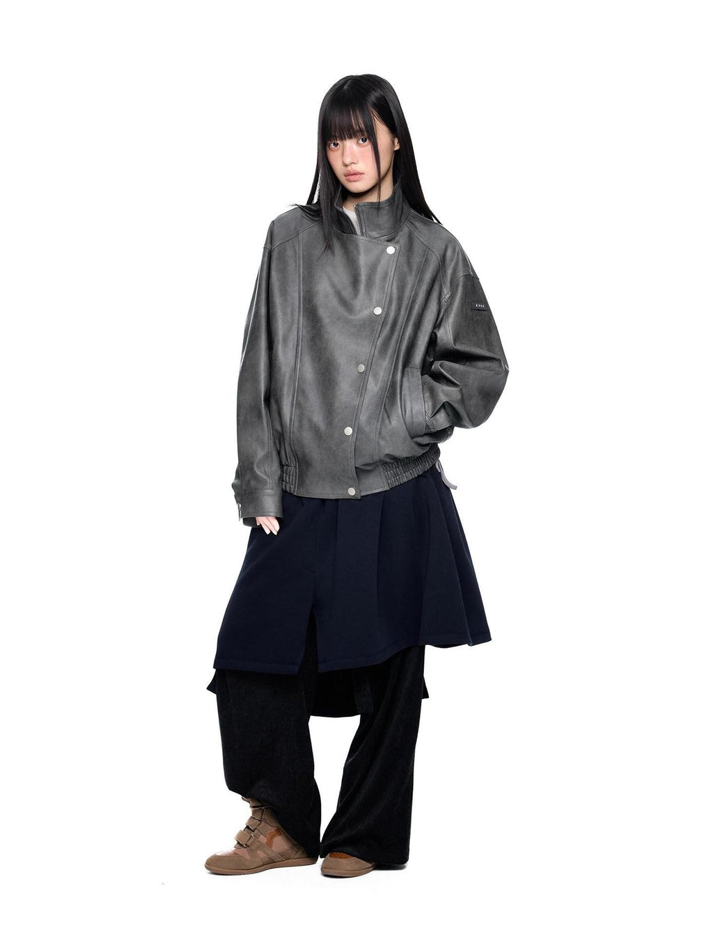 EZEK Layered Tie Drapey Pocket Elastic Waist Women's Cotton Blend Wide-leg Pants