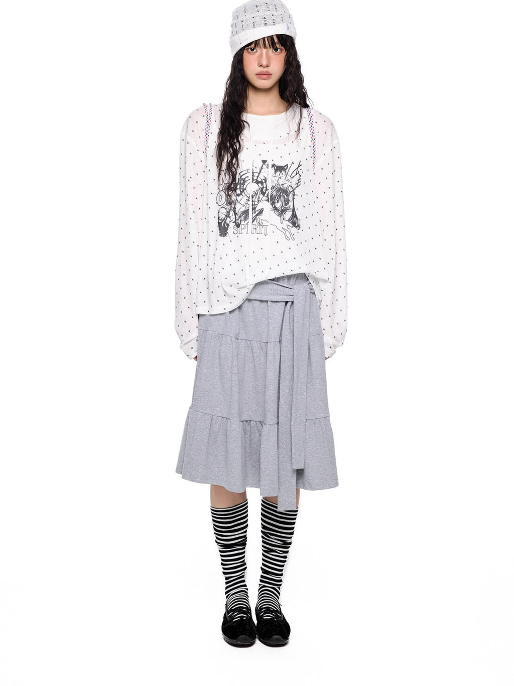 EZEK Lightweight Allover Star Print Women's Polyester Long Sleeve T-shirts