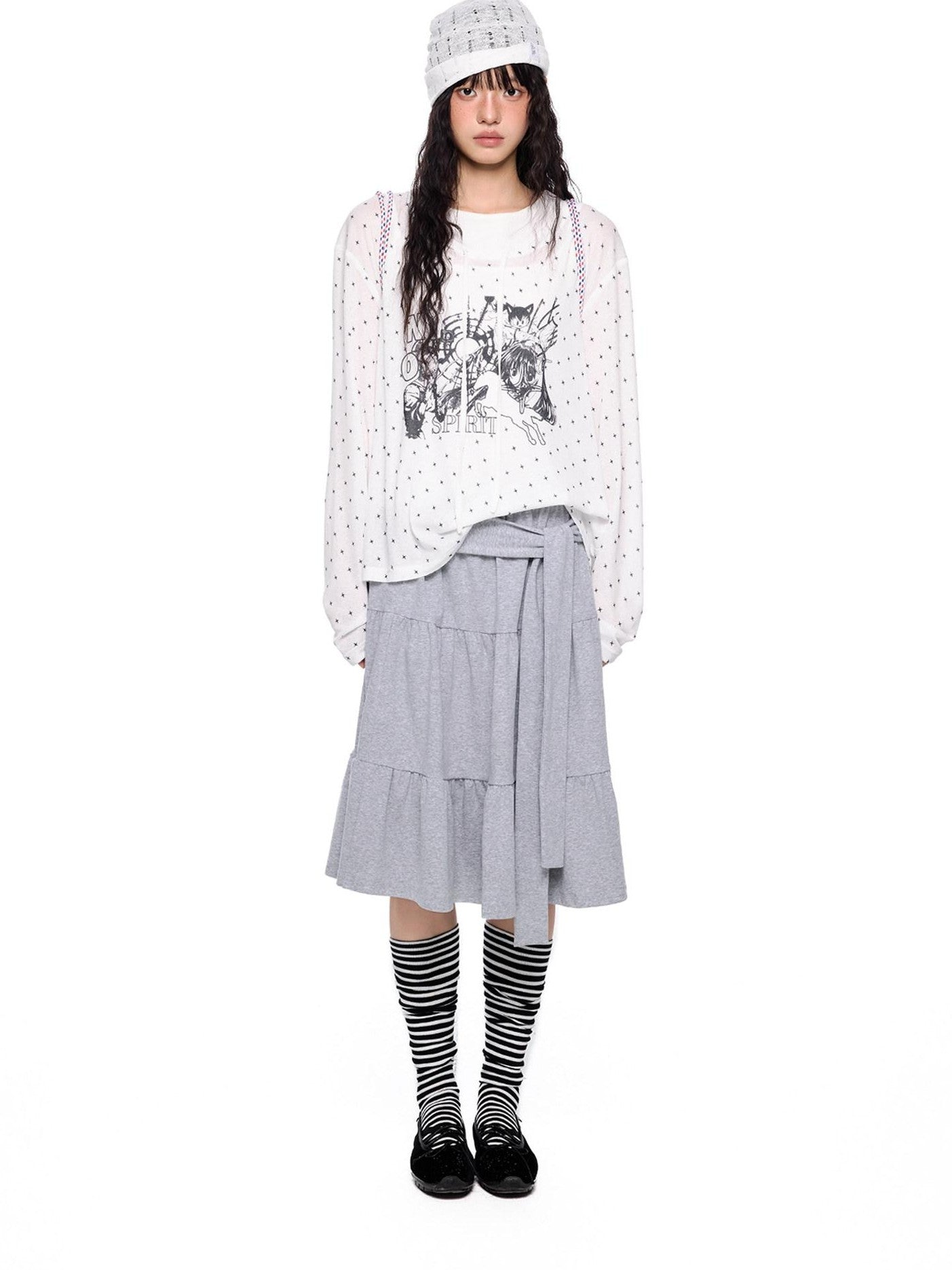 EZEK Lightweight Allover Star Print Women's Polyester Long Sleeve T-shirts