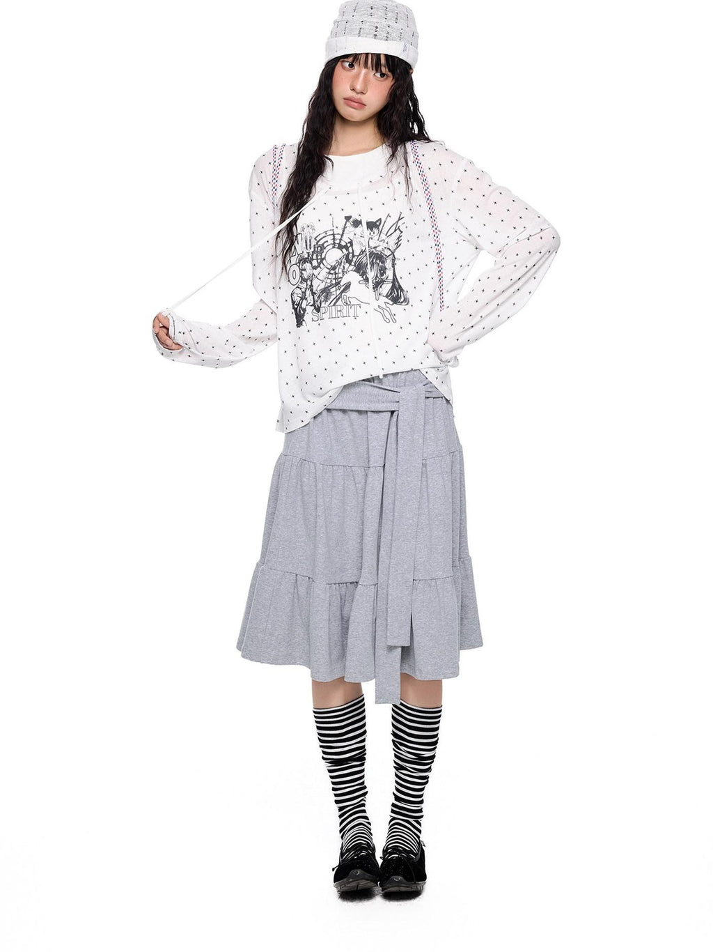 EZEK Lightweight Allover Star Print Women's Polyester Long Sleeve T-shirts