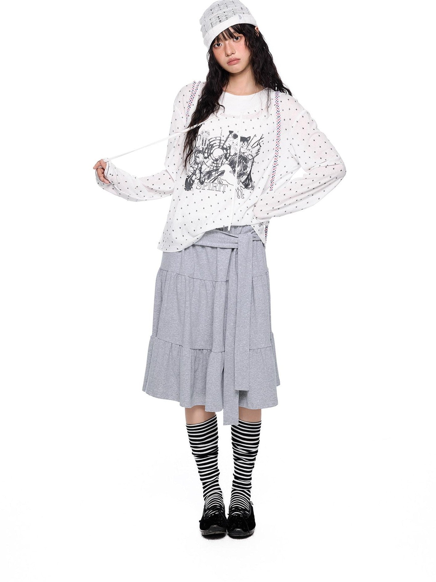 EZEK Lightweight Allover Star Print Women's Polyester Long Sleeve T-shirts