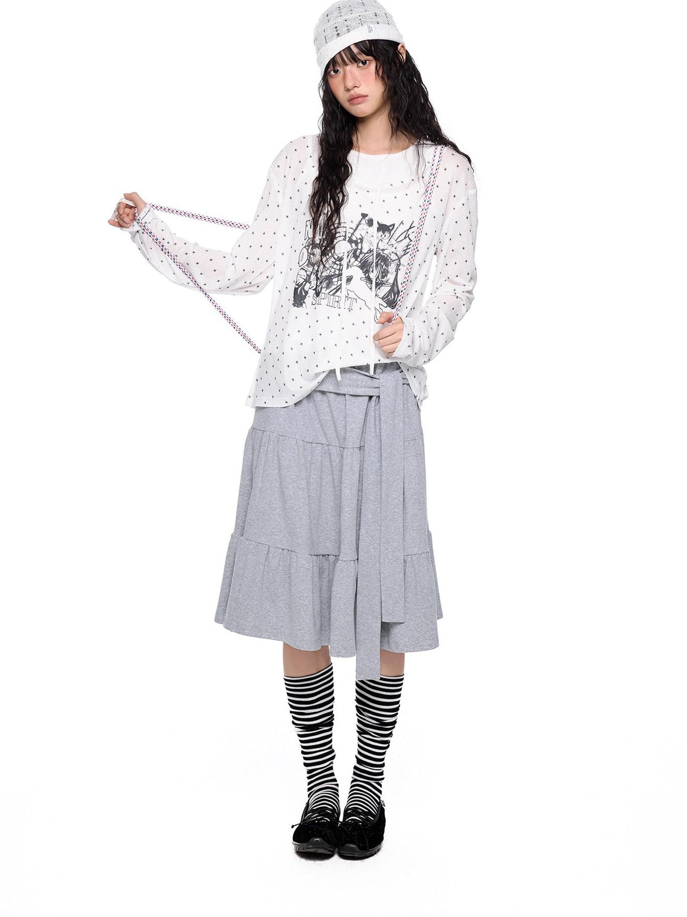 EZEK Lightweight Allover Star Print Women's Polyester Long Sleeve T-shirts