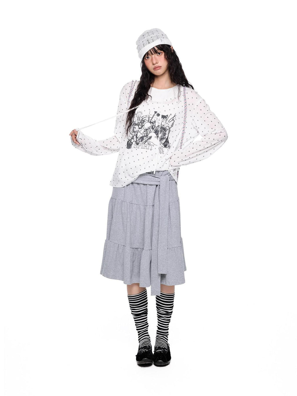 EZEK Lightweight Allover Star Print Women's Polyester Long Sleeve T-shirts