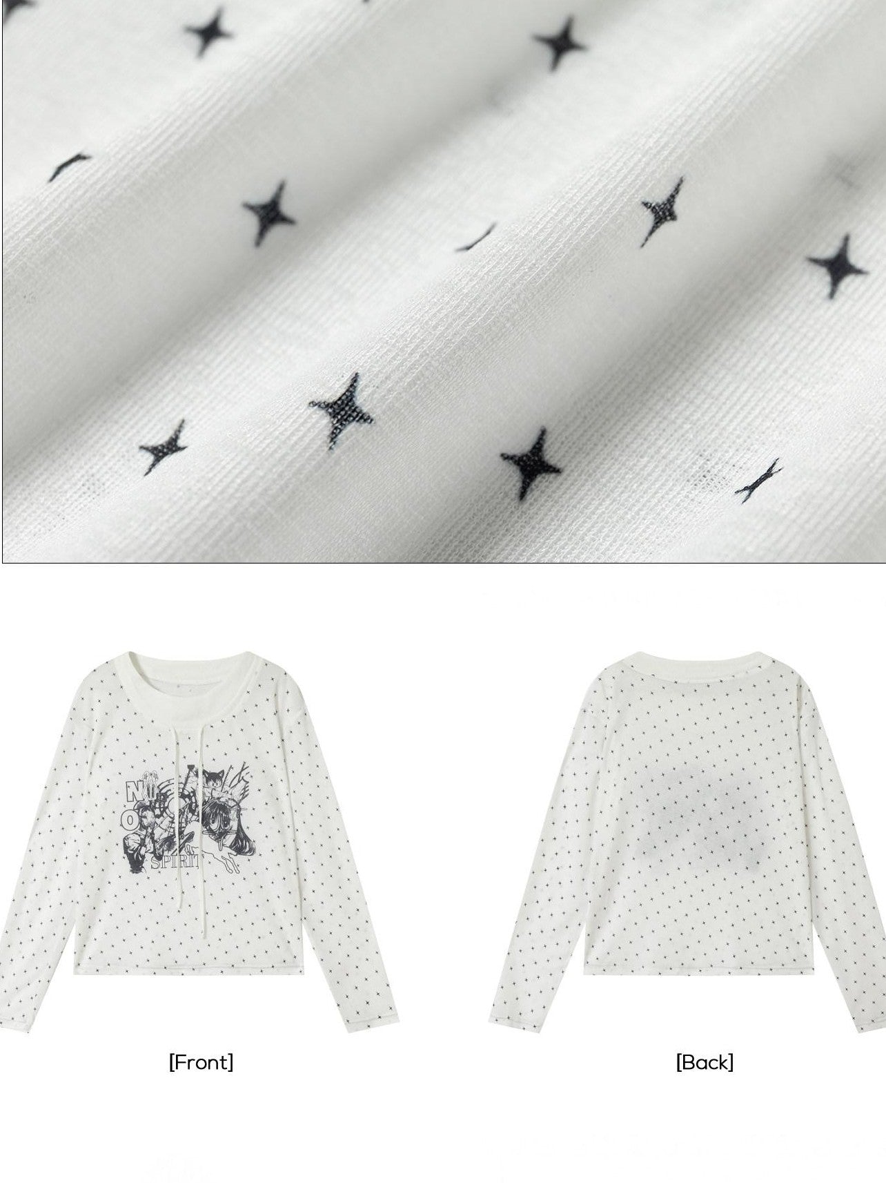 EZEK Lightweight Allover Star Print Women's Polyester Long Sleeve T-shirts