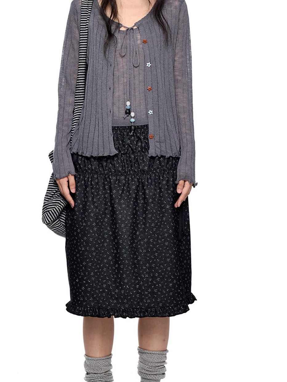 EZEK Lightweight Breathable Knitted Button Two Piece Women's Viscose Blend Cardigans